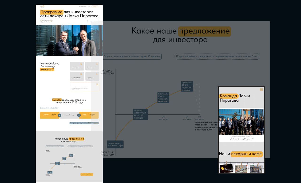 Presentation of the investment program